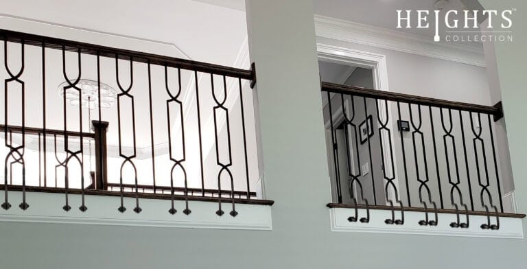 16.6.19-Harmony-GALLERY-LOGO Heights collection wall mount iron balusters on a staircase