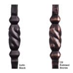 2.9.12 Single Knuckle Tuscan Square Hammered Iron Baluster - Image 3
