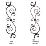 2.9.8 Large Spiral Scroll Tuscan Square Hammered Iron Baluster - Image 3