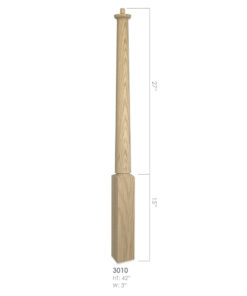 3010 - 3" x 42" Wooden Newel Post - Pin Top - Röhe
