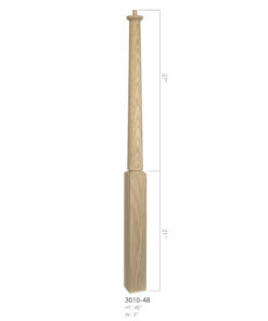 3010-48 - 3" x 48" Wooden Newel Post - Pin Top - Röhe