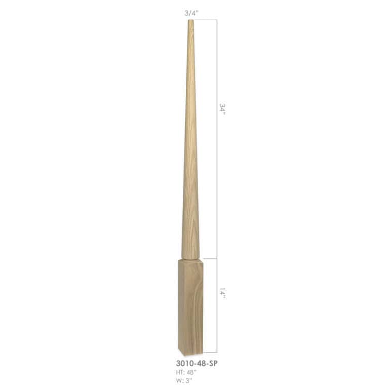 3010-48-SP Röhe stabilizer wood newel post, 3 x 48 inches