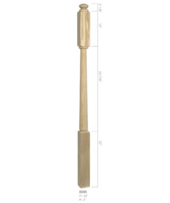 3045 - 3" x 60" Wooden Newel Post - Post to Post - Röhe