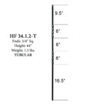 34.1.2-T MEGA Double Twist Hollow Iron Baluster