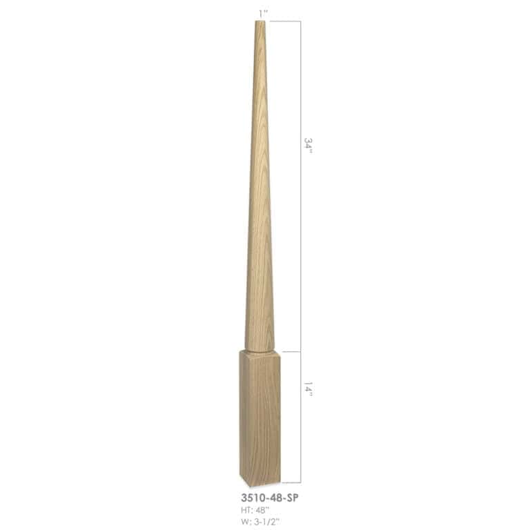 3510-48-SP Röhe stabilizer wood newel post, 3-1/2 x 48 inches