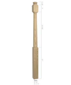 3542 - 3.5" x 60" Wooden Newel Post - Post to Post - Röhe