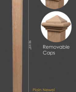 RO-4075-NT - 56" x 3-1/2" - Plain Newel Post
