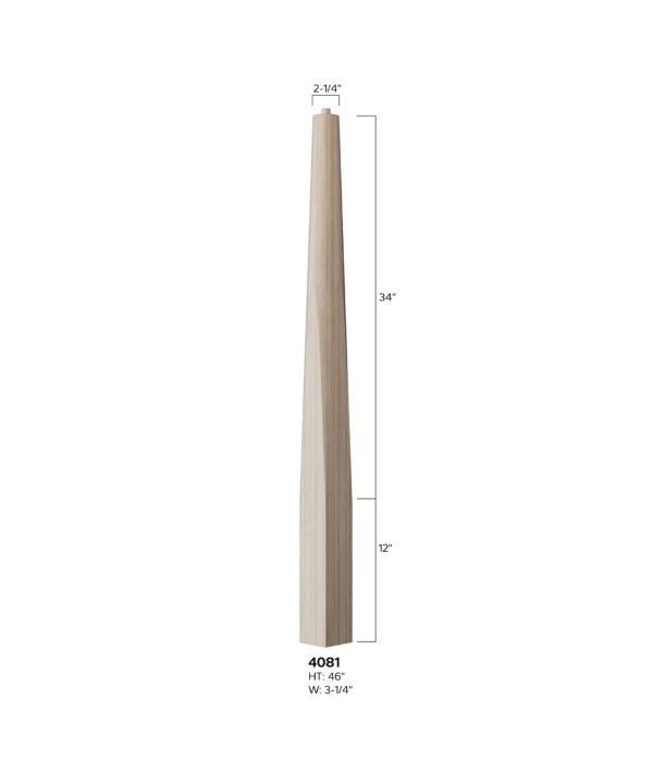 4081 - 3-1/4" x 46" Square to Round Newel Skandi