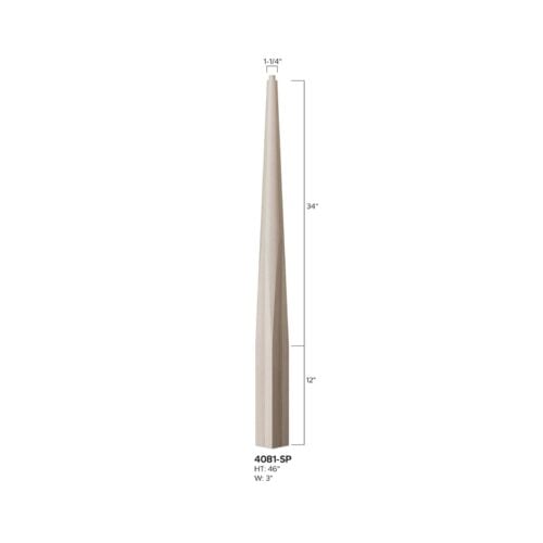 4081-SP 3 in x 46 in square to round stabilizer newel Skandi