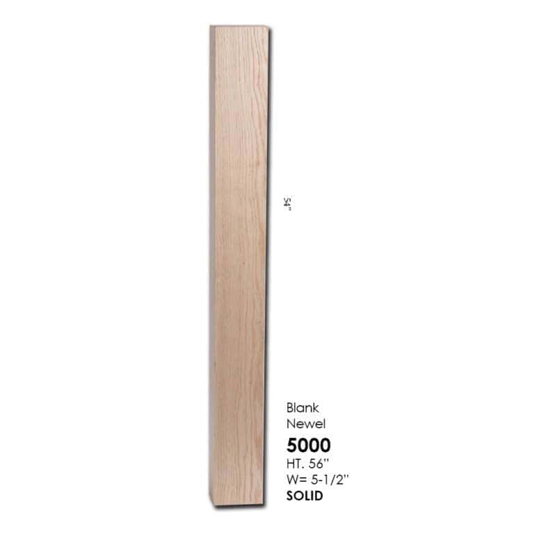 ForestKraft 5000 large blank newel post, 5-1/2 inches square x 56 inches