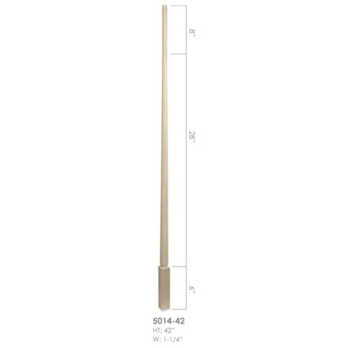 5014-42 Röhe wood baluster, 1-1/4 x 42 inches