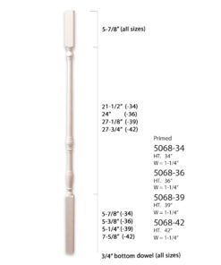 Alternative view of 5068 Classic Wood Baluster - 1-1/4" x 34, 36, 39, 42"