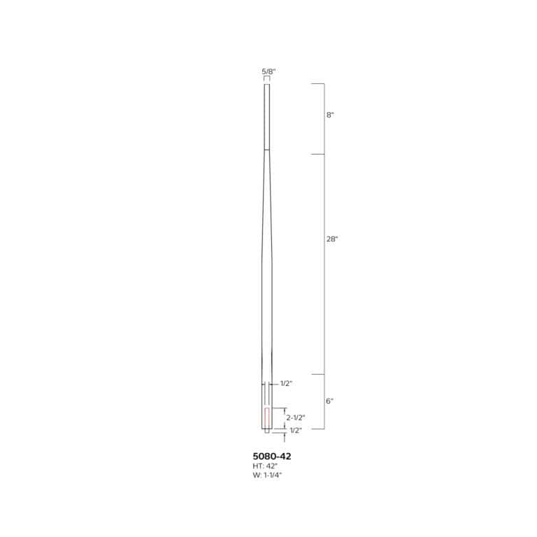 5080-42-Secondary-scaled-1.jpg 5080-42 1-1/4 in x 42 in round to round baluster Skandi dimension drawing