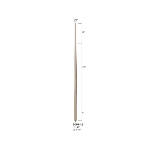 5081-42 1-1/4 in x 42 in square to round baluster Skandi