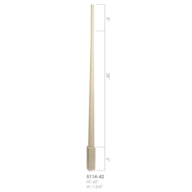 5114-42 Röhe wood baluster, 1-3/4 x 42 inches