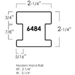 6484 Modern Wood Handrail - 2-1/4" x 2-1/4" - Image 2