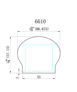 Alternative view of 6610 - 2-1/4" x 2-5/8" Wood Handrail