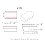7409 Returned End Wooden Handrail Fitting - 6084 Series - Image 2