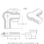 7421 Level Quarter Turn with Cap Handrail Fitting - 6084 Series - Image 2
