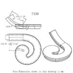 7430 Left Hand Volute Handrail Fitting - 6084 Series - Image 2