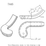 7445 Right Hand Turnout Handrail Fitting - 6084 Series - Image 2