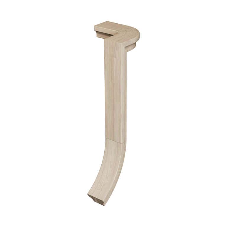 7471-1 7471 - 2 Rise Left Hand Gooseneck Wood Handrail Fitting