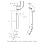 7471 - 2 Rise Left Gooseneck Handrail Fitting - 6084 Series - Image 2