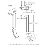 7486 - 2 Rise Right Gooseneck with Cap Handrail Fitting - 6084 Series - Image 2