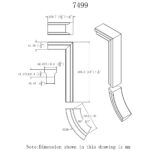 7499 - 2 Rise Straight Gooseneck Handrail Fitting - 6084 Series - Image 2