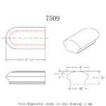 7509 Returned End Handrail Fitting - 6500 Series - Image 2