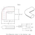 7511 Level Quarter Turn Wood Handrail Fitting - Image 2