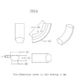 7514 90 Degree Up Easing Handrail Fitting - 6500 Series - Image 2
