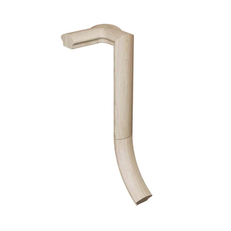 7581 2-rise left gooseneck with cap wood handrail fitting, 6500 series