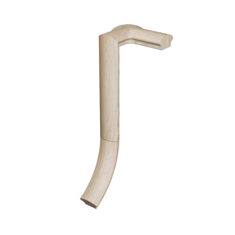 7586 2-rise right gooseneck with cap wood handrail fitting, 6500 series