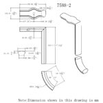 7588-2 - 2 Rise Straight Gooseneck with Cap Handrail Fitting - 6500 Series - Image 2