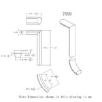 7599 - 2 Rise Straight Gooseneck Handrail Fitting - 6500 Series - Image 2