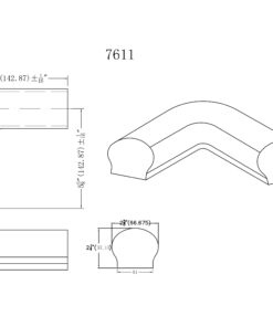 7611 Level Quarter Turn Wood Handrail Fitting