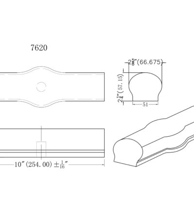 7620 Tandem Cap Wood Handrail Fitting