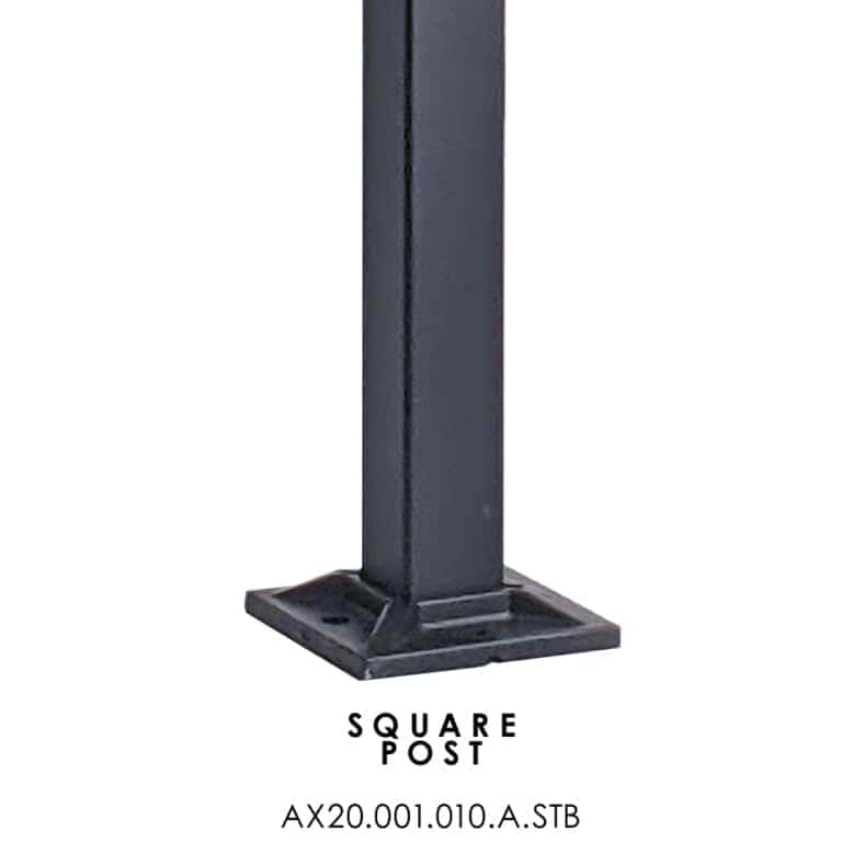 AXIA floor mounted square post, 40 x 40 mm, satin black