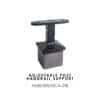 AXIA adjustable square post handrail support, satin black