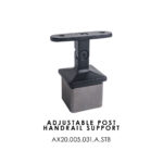 Satin Black - Adjustable Square Post Handrail Support - Image 2
