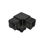 Three Way Fitting for Square Rail – 40 x 40 x 2 mm – Satin Black