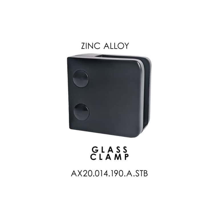 AXIA glass clamp for flat posts, satin black