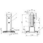 AX50.001.000.B.SP - 1/2" Glass Spigot - Small Floor Mount Profile - Image 3