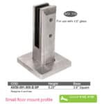 AX50.001.000.B.SP - 1/2" Glass Spigot - Small Floor Mount Profile - Image 2