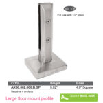 AX50.002.000.B.SP - 1/2" Glass Spigot - Large Floor Mount Profile - Image 2