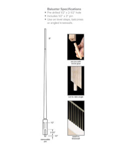 Alternative view of 5014-42 - 1.25" x 42" Wooden Baluster - Röhe