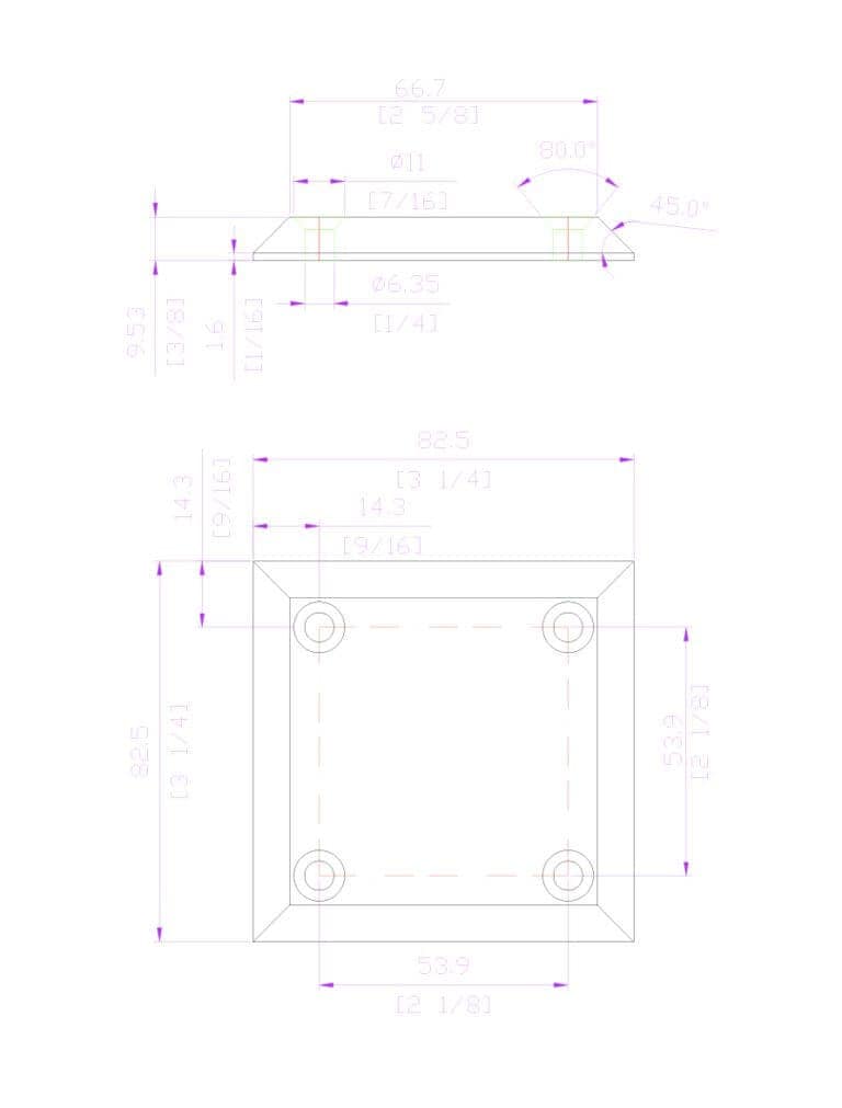 4000-CAP-C chamfered cap dimension drawing