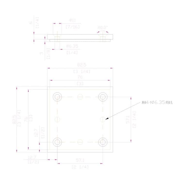 4000-CAP-R recessed flat cap dimension drawing