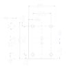 7033-F flat rosette dimension drawing, 3-1/4 in x 4-1/2 in satin black